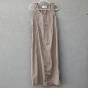 Motherhood Tan Sleeveless Sheath Midi Maternity Cargo Tank Dress Women's Medium